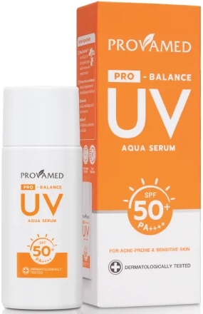 Provamed Pro - Balance UV AQUA Serum SPF50+ PA++++ 40ml. โปรวาเมด กันแดดผิวหน้า